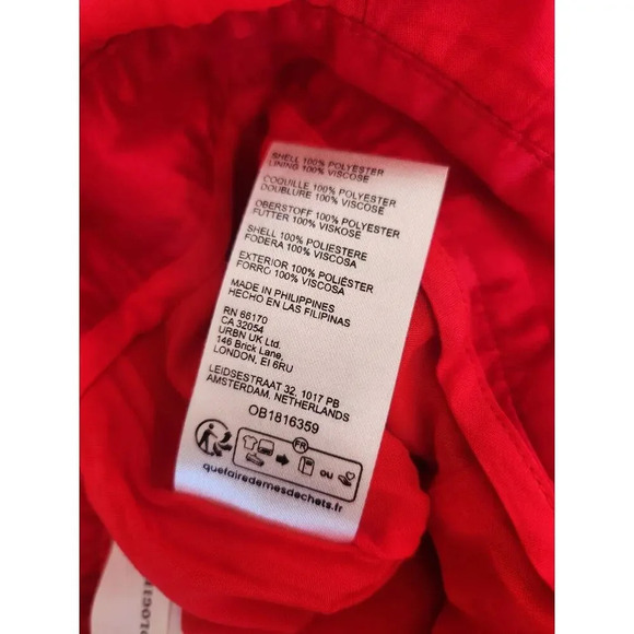 NWD By Anthropologie Plisse Pleated Open Back Halter Jumpsuit Size 6 Red 9C407 - Picture 11 of 14